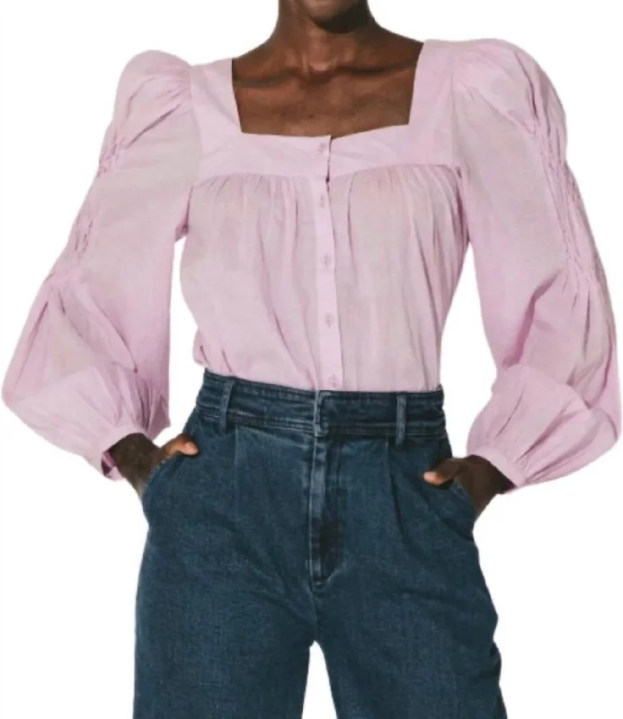 Ribbed Cuff ShirtsDarla Blouse In Orchid