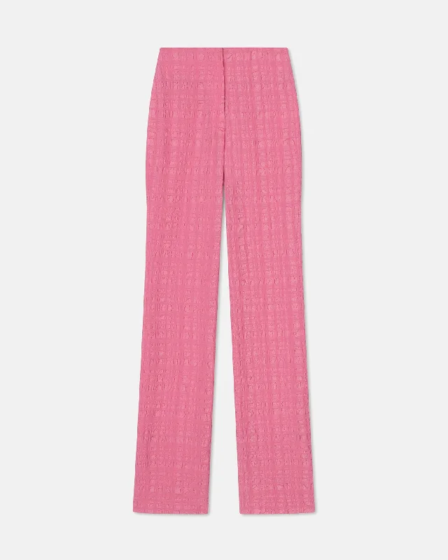 Juna - Sale Seersucker Pants - Pink SeersuckerFleece-lined Pants