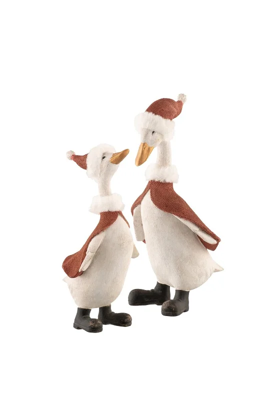 Belleek Aynsley Set of 2 Christmas Geese Ornaments