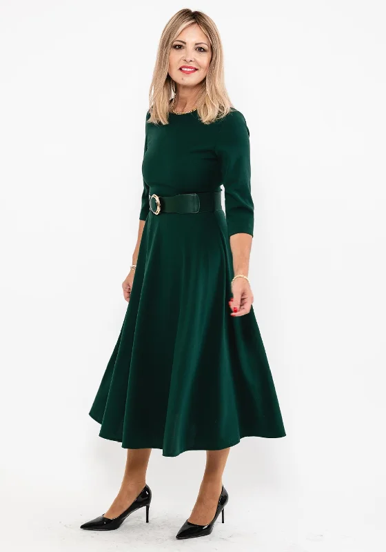 Seventy1 A-Line Midi Dress, Forest GreenPolka-dot Dress