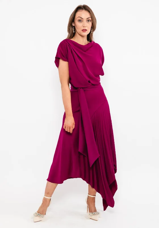 Kevan Jon Mila Pleat Drape Maxi Dress, MulberryBoho Dress