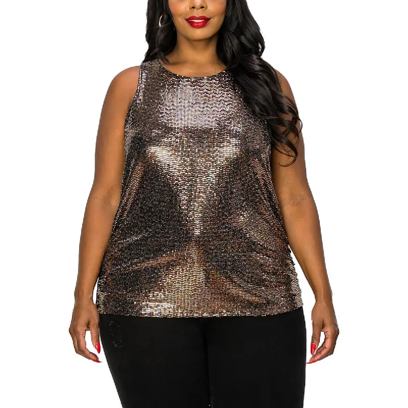 Cashmere ShirtsPlus Womens Metallic Sequined Blouse