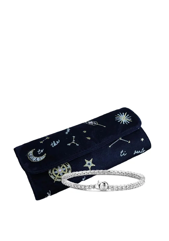 Ti Sento CZ Bracelet & Cosmic Jewellery Roll Set, Silver