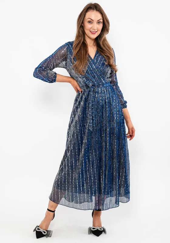 Seventy1 Metallic Line Shimmer Maxi Dress, BlueBoho Dress