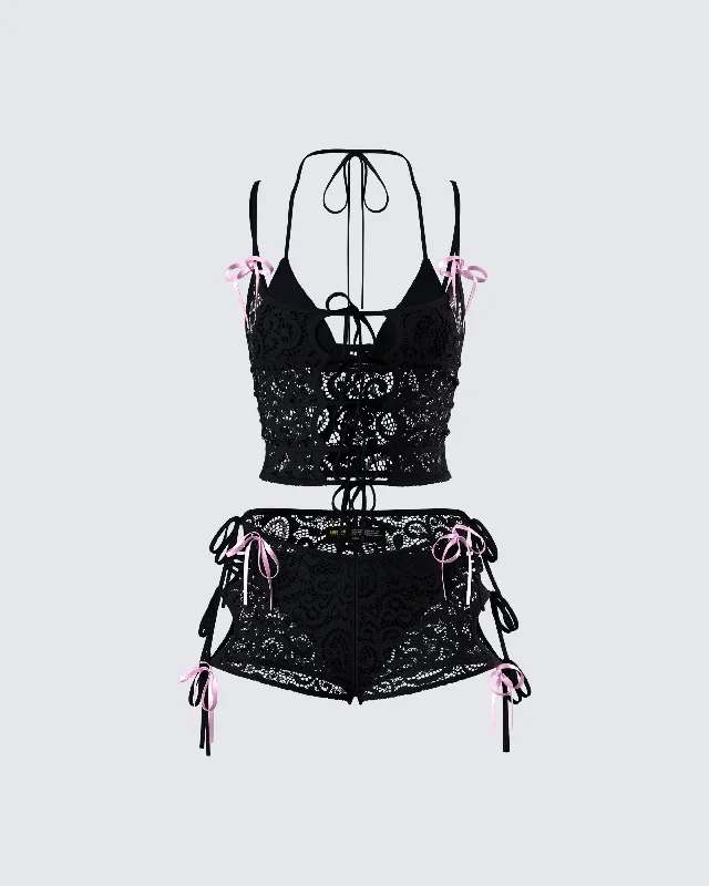 Halsey Black Lace Set