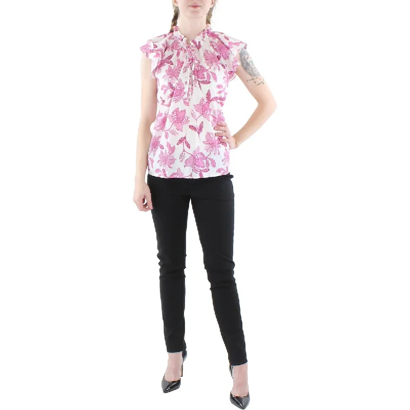 Polyester ShirtsThea Womens Ruffled Cotton Blouse