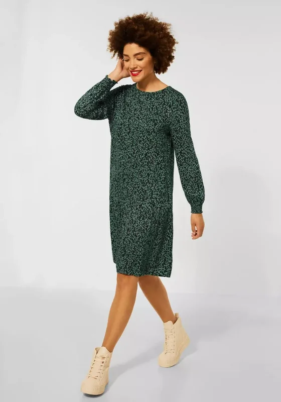 Street One Animal Print Smock Dress, Green & BlackShirt Dress