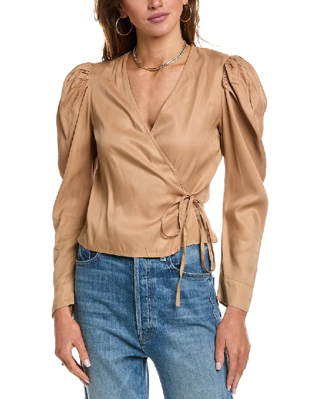 Pocket ShirtsGANNI Twill Wrap Blouse