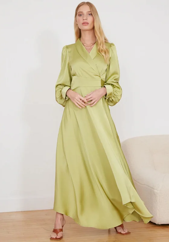 Jovonna Angnella Wrap Maxi Dress, GreenBodycon Dress