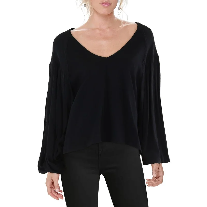 Cropped ShirtsWomens V-Neck Dolman Blouse