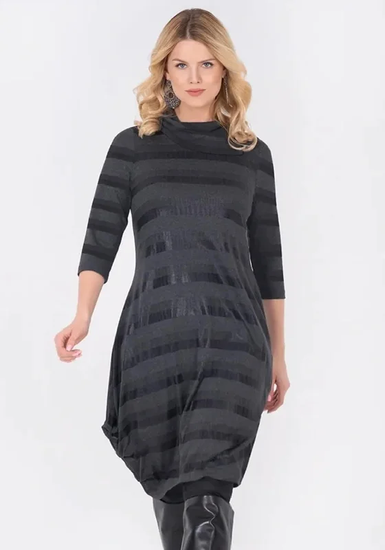 Ever Sassy Balloon Hem Jersey Midi Dress, CharcoalOffice Dress