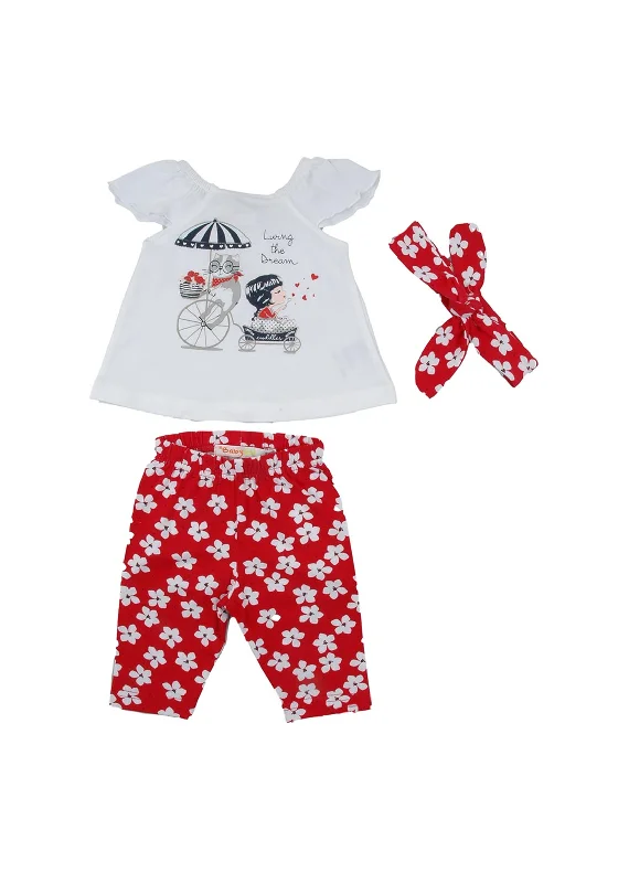 Babybol Baby Girl Living The Dream Top and Legging Set, Red