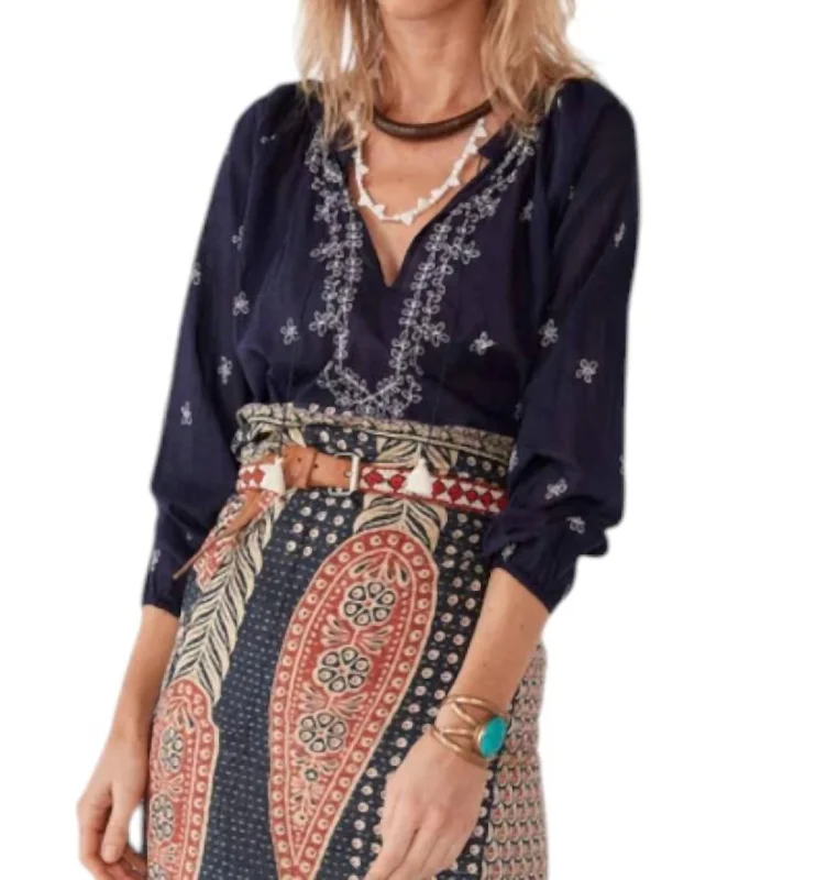 Sequined ShirtsMarianne Blouse In Navy Blue