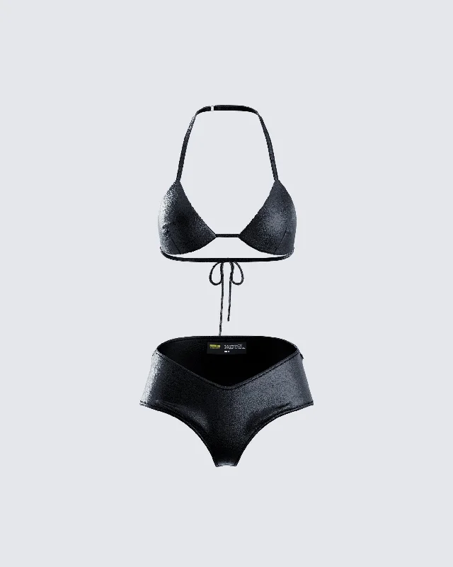 Zaria Vegan Leather Bikini Set