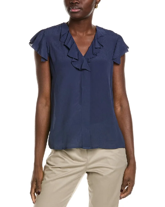 Metallic ShirtsBrooks Brothers Ruffle Blouse