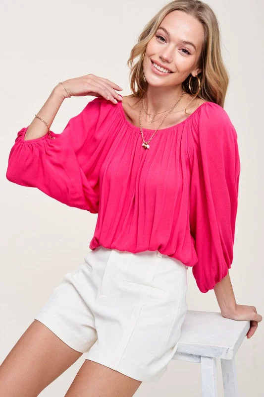 Hip-Hop ShirtsBalloon Sleeve Off Shoulder Blouse