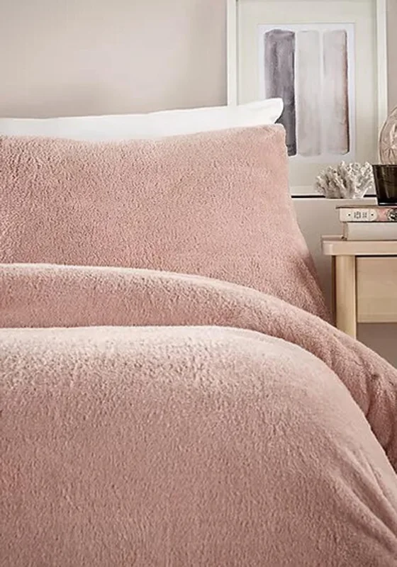 Vantona Home Teddy Fleece Duvet Cover Set, Pink