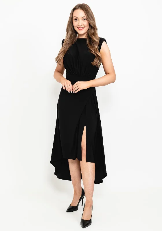 Kate Cooper Draped Waist Midi Dress, BlackPlaid Dress