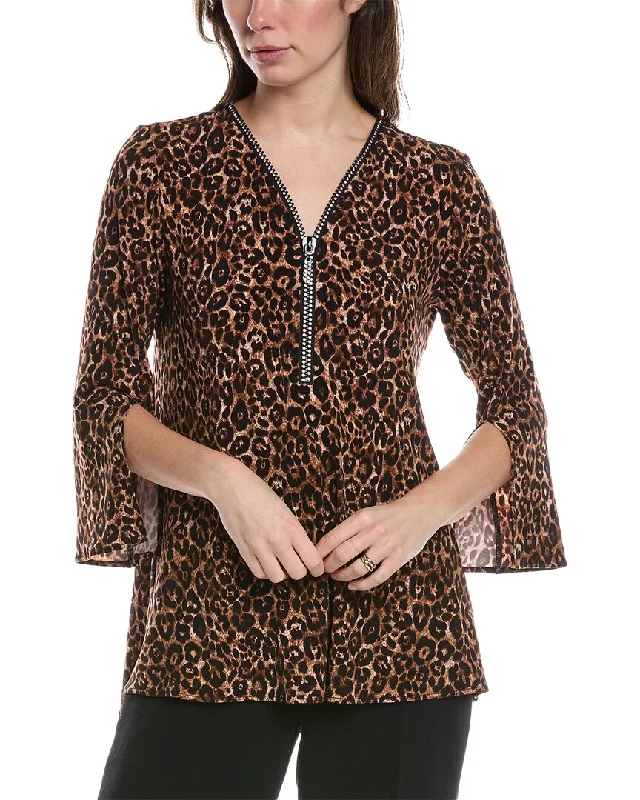 Rayon ShirtsJoseph Ribkoff Crystal Zip Blouse