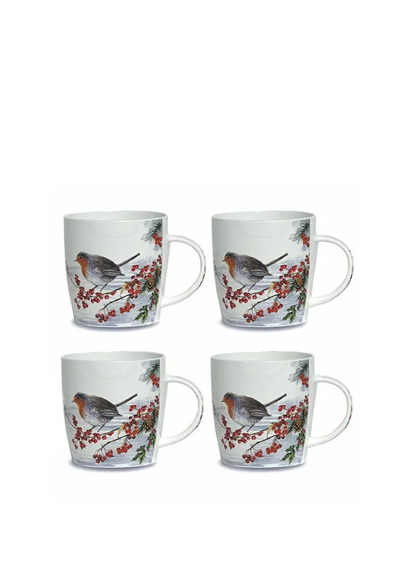 Newgrange Living Set of 4, Robin Mugs