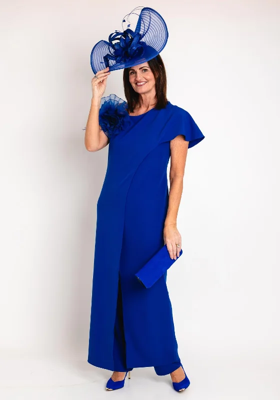 Giorgio Jo Corsage Detail Longline Top and Trouser Set, Cobalt Blue