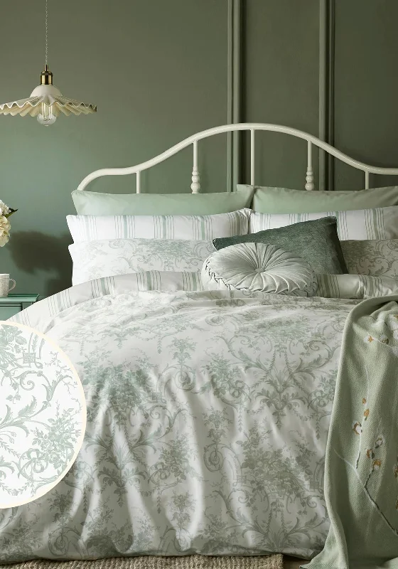 Laura Ashley Tuileries Regency Inspired Duvet Cover Set, Sage