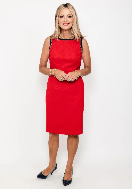 Badoo Ribbed Pencil Shape Dress, RedFleece-lined Dress