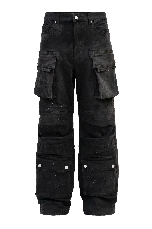 Men's Y2k Wide Fit Utility Baggy Denim PantsWaterproof Pants