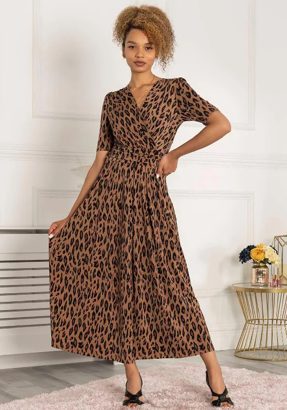 Jolie Moi Akayala Leopard Print Maxi Dress, BrownAsymmetrical Dress