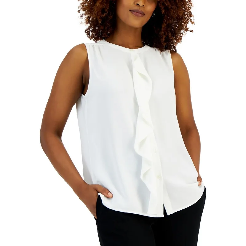 Wrap ShirtsWomens Ruffled Button Front Blouse