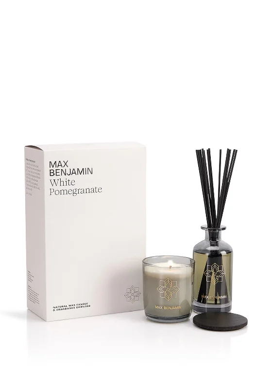 Max Benjamin White Pomegranate Candle & Diffuser Gift Set