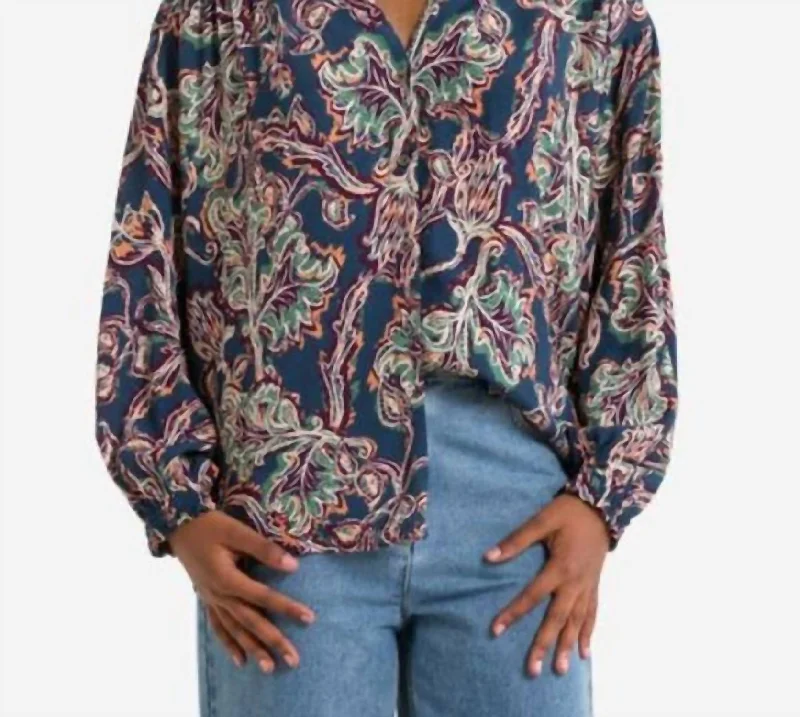 Logo ShirtsOlivia Floral Blouse In Blue