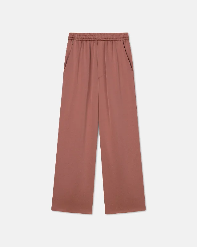 Odessa - Sale Slip Satin Pants - Brown TerraMilitary Pants