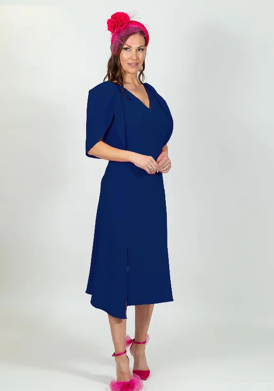 Ella Boo Oversize Tulip Sleeve Midi Dress, Royal BlueSleeveless Dress