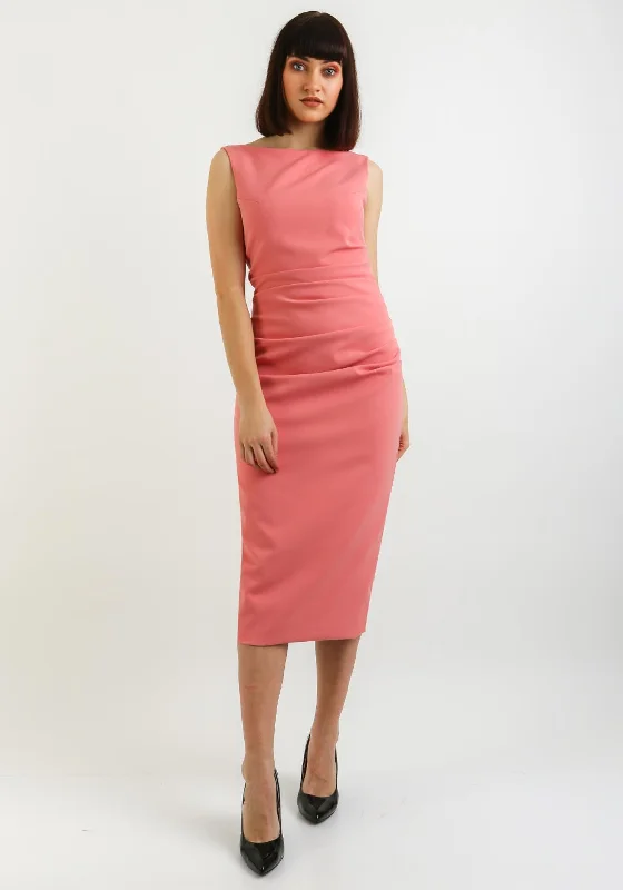 Kevan Jon Alice Bodycon Dress & Cape, PinkVelvet Dress