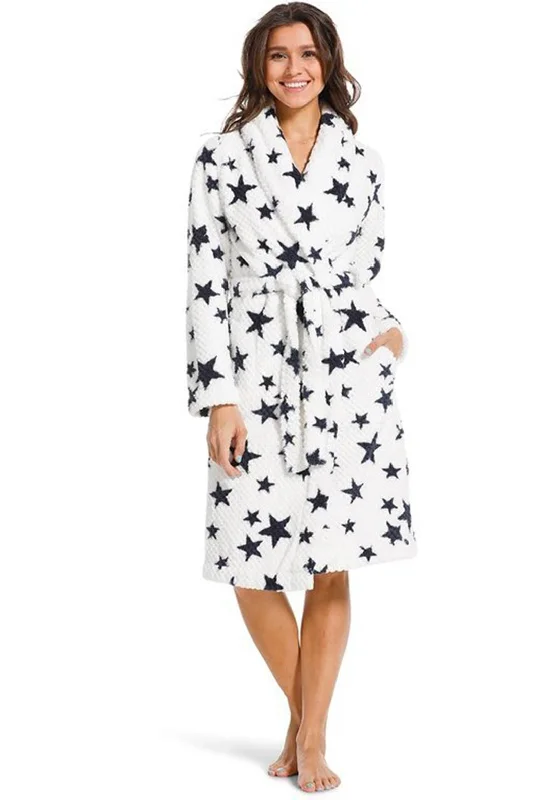 Rebelle Soft Fleece Star Dressing Gown, WhiteVictorian Dress