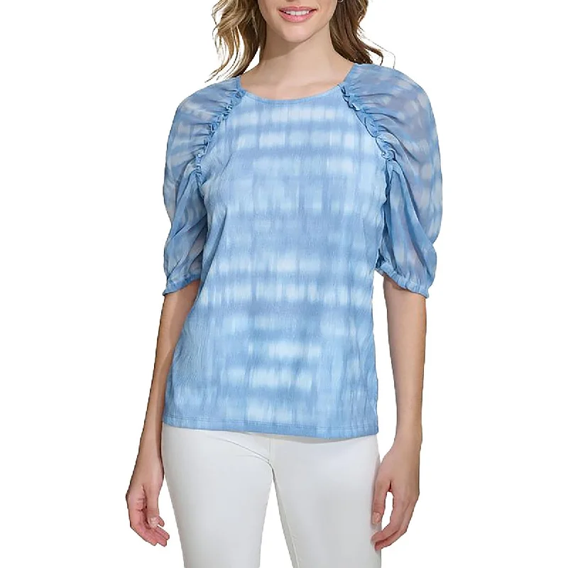 Performance ShirtsWomens Ruffled Ribbed Blouse