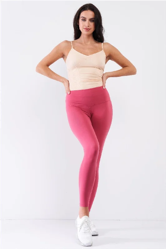 Coral Pink High-Rise Tight Fit Soft Yoga & Work Out Legging Pants /1-2-2-1Jodhpurs