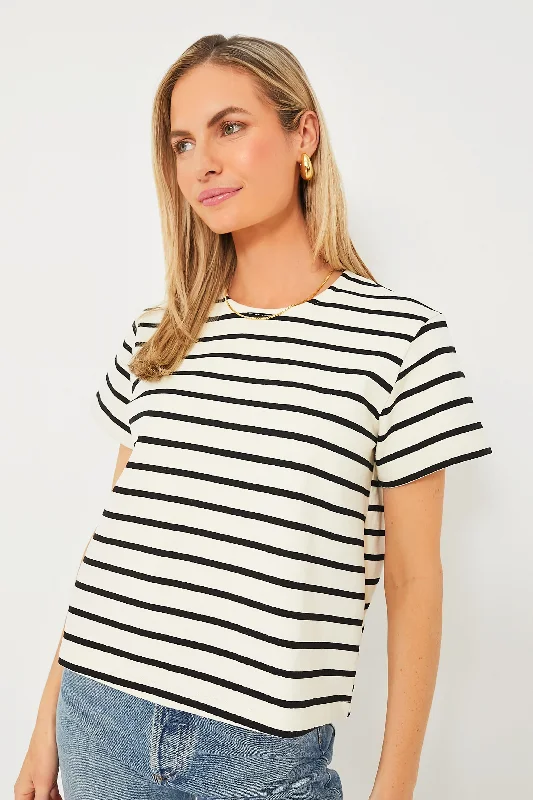 Black Stripe Lucie TeeRuffled T-Shirts