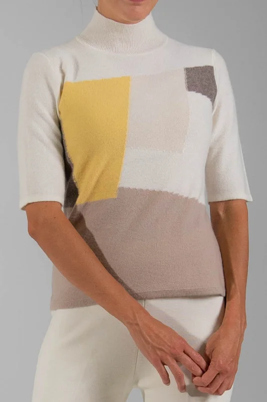 CASHMERE COLOR BLOCK MOCK TEEPocket T-Shirts