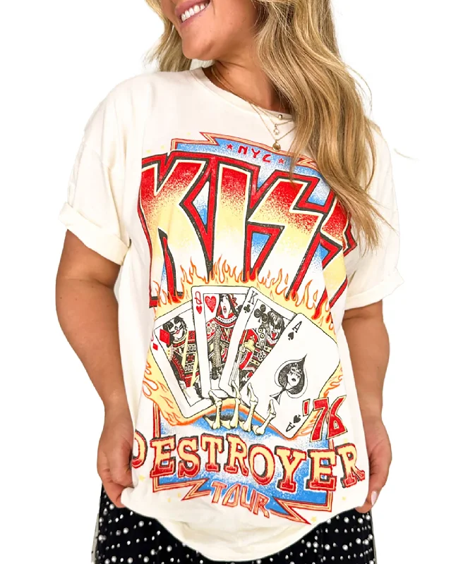 Daydreamer Women Kiss Destroyer Tour 76 Merch TeeWaterproof T-Shirts