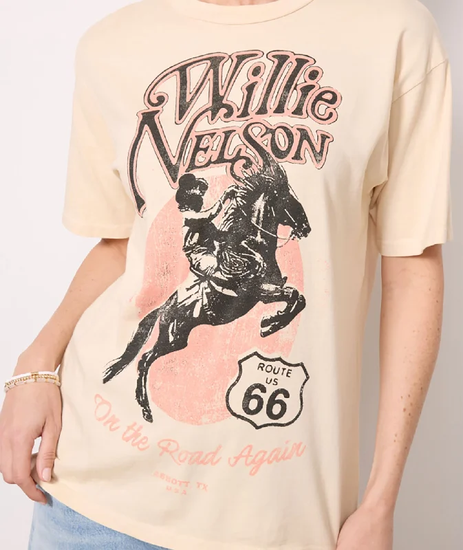 Daydreamer Women Willie Nelson Route 66 Weekend TeeCasual T-Shirts