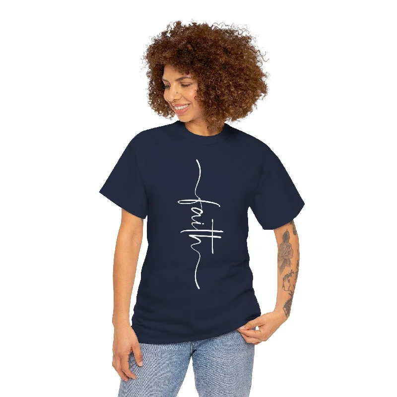 Faith Unisex Heavy Cotton Tee (Express Delivery available)Zippered T-Shirts