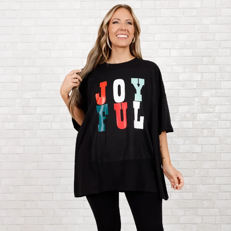 Joyful Boyfriend Tee, BlackPerformance T-Shirts