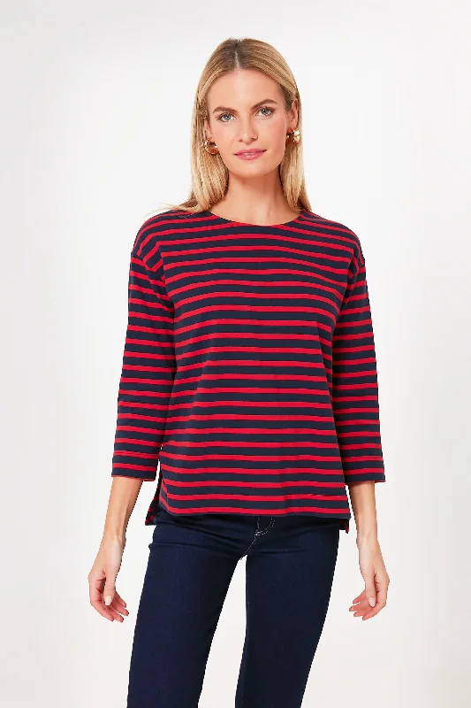 Red and Navy Stripe Becs TeeHunting T-Shirts