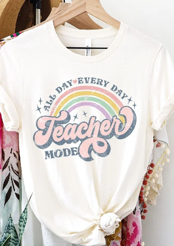 "Teacher Mode" Cream Graphic TeeFormal T-Shirts