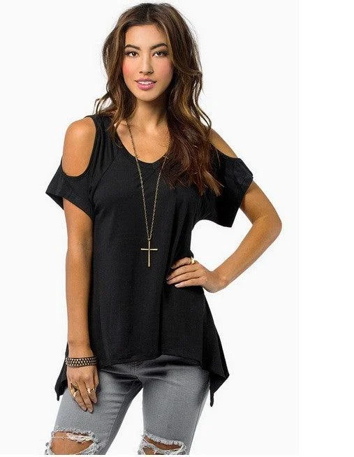 THE COLD SHOULDER TEEButton-Up T-Shirts