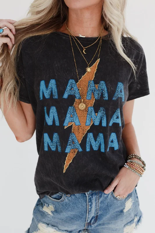 Thunder Mama Vintage Graphic Tee - CharcoalSports Team T-Shirts