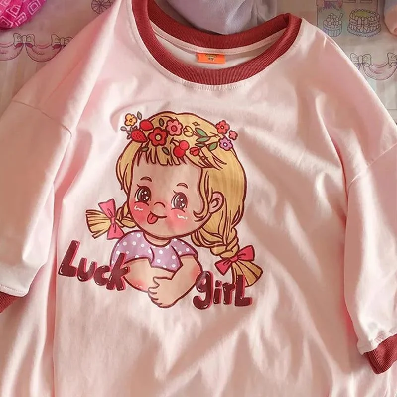 Vintage Lucky Girl TeeJersey T-Shirts