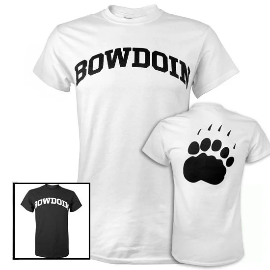 Bowdoin Tee with Paw Print on BackMetallic T-Shirts